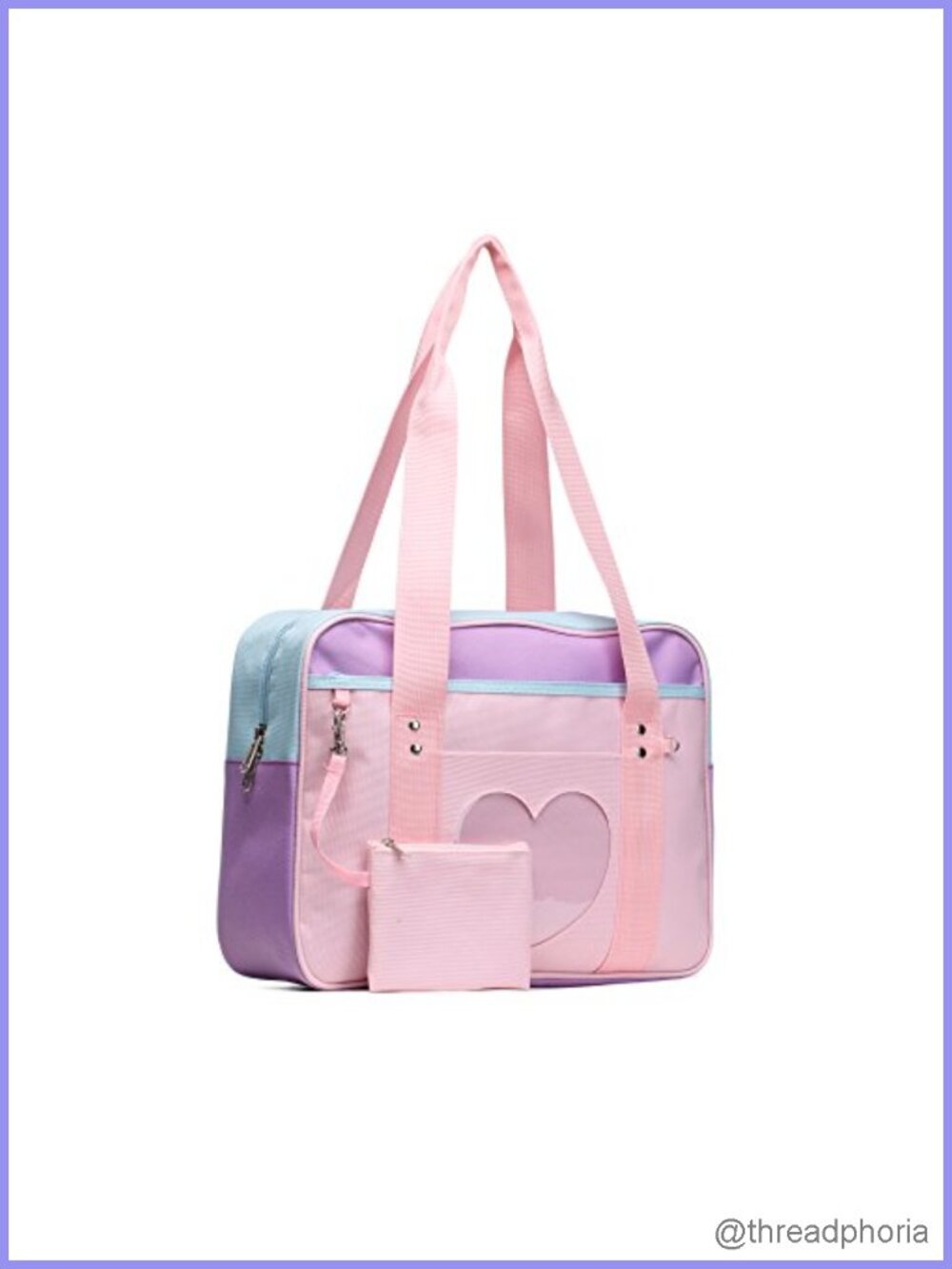 Kawaii Ita Bag Oxford PVC Large Tote Anime Heart Purse School Bag